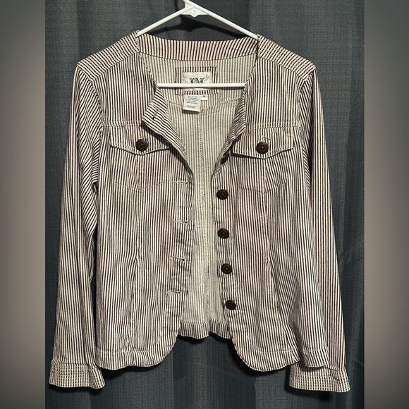 LAL Live a Little Striped Button Down Jacket - Picture 2 of 7